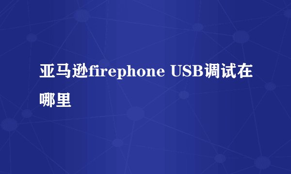亚马逊firephone USB调试在哪里