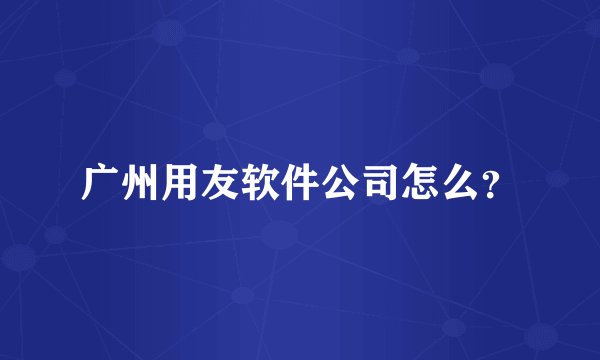 广州用友软件公司怎么？
