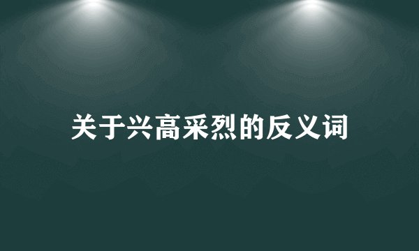 关于兴高采烈的反义词
