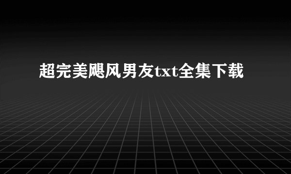 超完美飓风男友txt全集下载