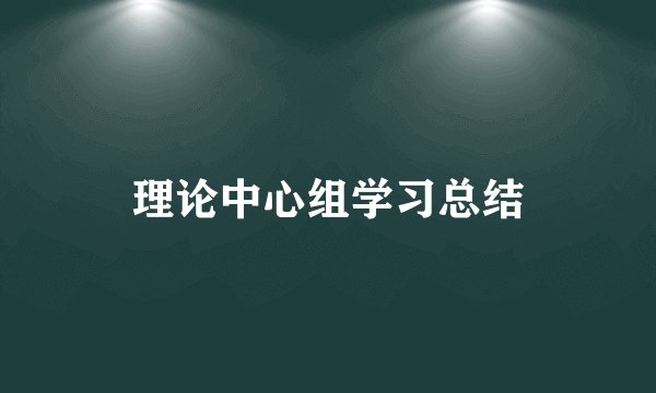 理论中心组学习总结