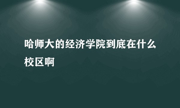 哈师大的经济学院到底在什么校区啊