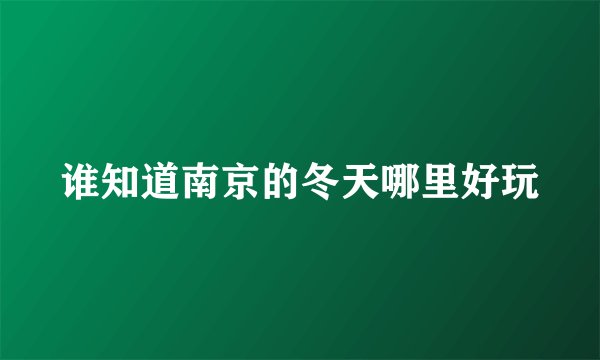 谁知道南京的冬天哪里好玩