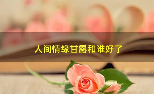人间情缘甘露和谁好了