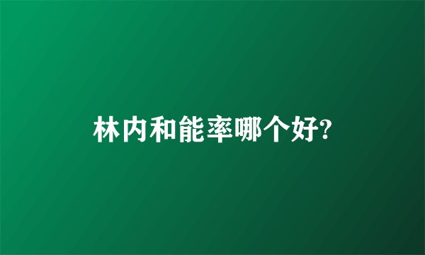 林内和能率哪个好?