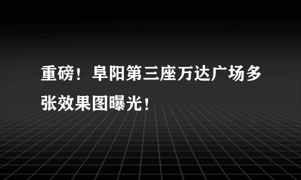 重磅！阜阳第三座万达广场多张效果图曝光！