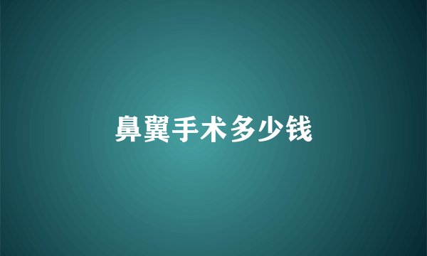 鼻翼手术多少钱