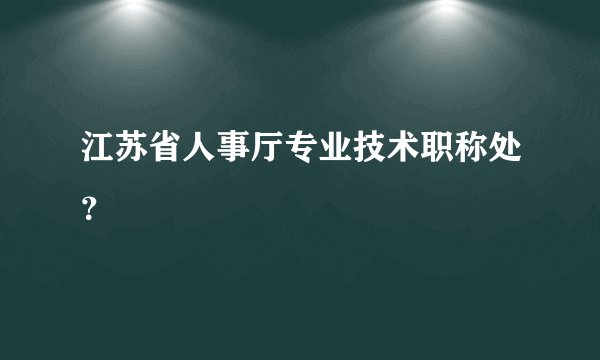江苏省人事厅专业技术职称处？