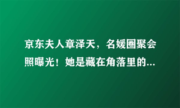 京东夫人章泽天，名媛圈聚会照曝光！她是藏在角落里的“狠角色”