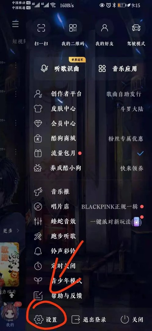 华为手机怎么打开桌面歌词？