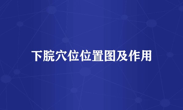 下脘穴位位置图及作用