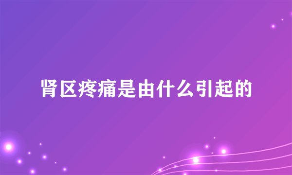肾区疼痛是由什么引起的