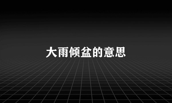 大雨倾盆的意思