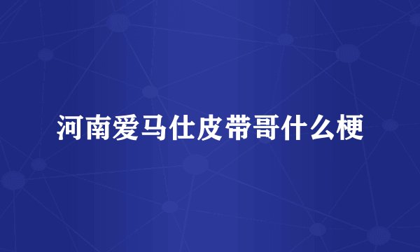 河南爱马仕皮带哥什么梗