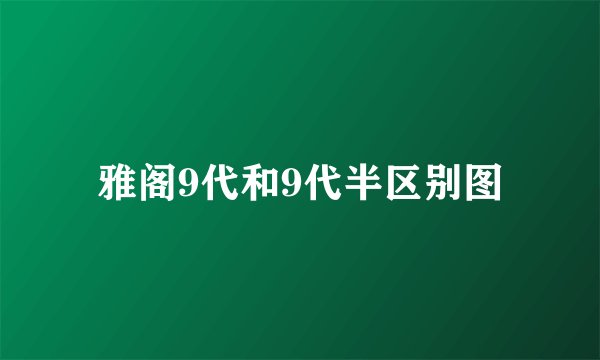 雅阁9代和9代半区别图
