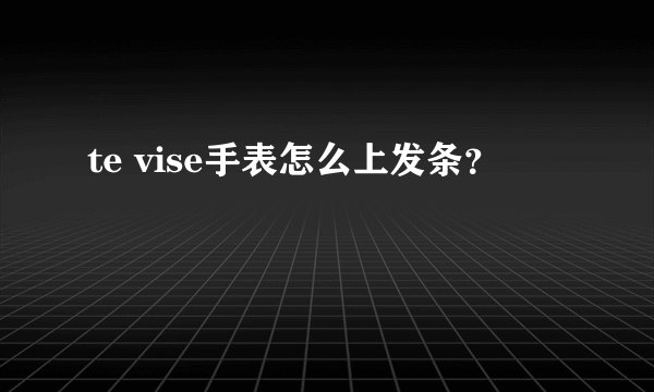 te vise手表怎么上发条？