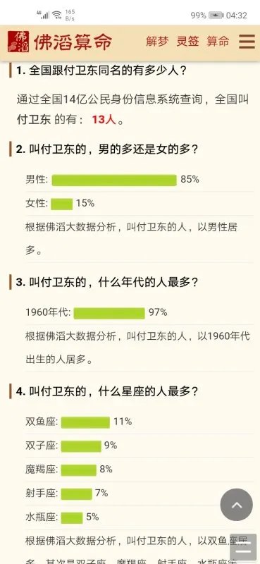 付卫东这个名字全国有多少人？