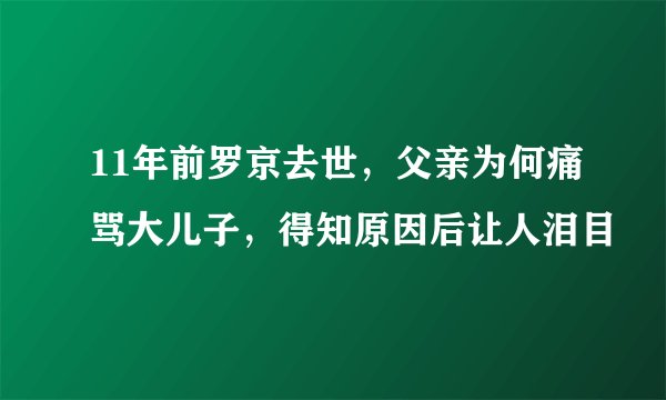 11年前罗京去世，父亲为何痛骂大儿子，得知原因后让人泪目
