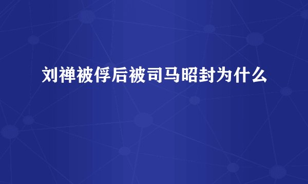刘禅被俘后被司马昭封为什么
