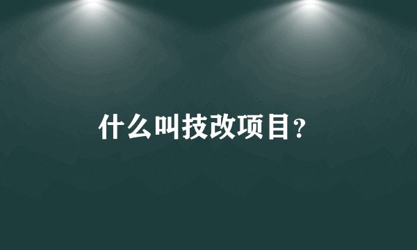 什么叫技改项目？