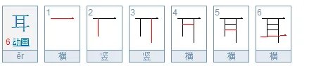 耳字的笔画笔顺