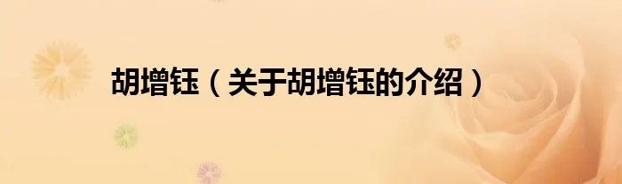 胡增钰（关于胡增钰的介绍）