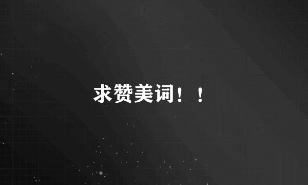 求赞美词！！