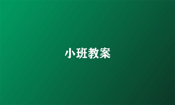 小班教案