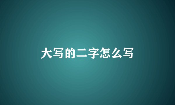 大写的二字怎么写