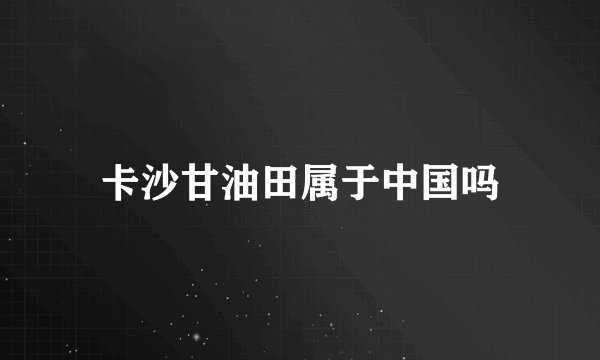 卡沙甘油田属于中国吗