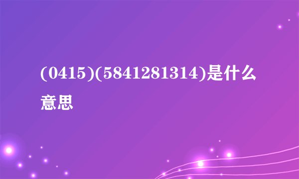 (0415)(5841281314)是什么意思
