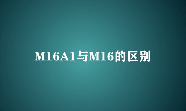 M16A1与M16的区别
