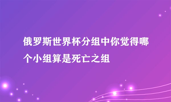 俄罗斯世界杯分组中你觉得哪个小组算是死亡之组