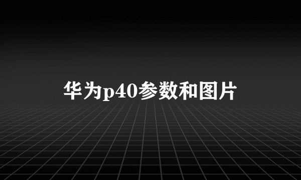 华为p40参数和图片