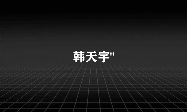 韩天宇