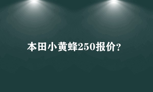 本田小黄蜂250报价?