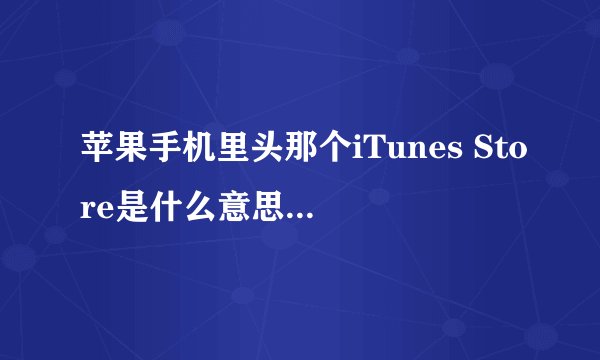 苹果手机里头那个iTunes Store是什么意思怎么使用