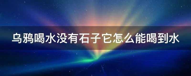 乌鸦喝水没有石子它怎么能喝到水