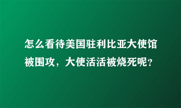 怎么看待美国驻利比亚大使馆被围攻，大使活活被烧死呢？