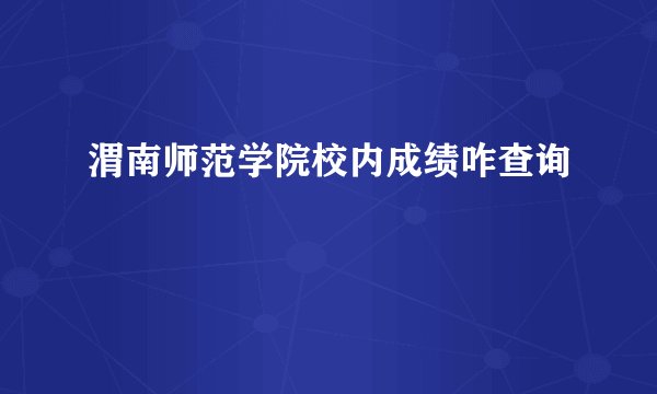 渭南师范学院校内成绩咋查询