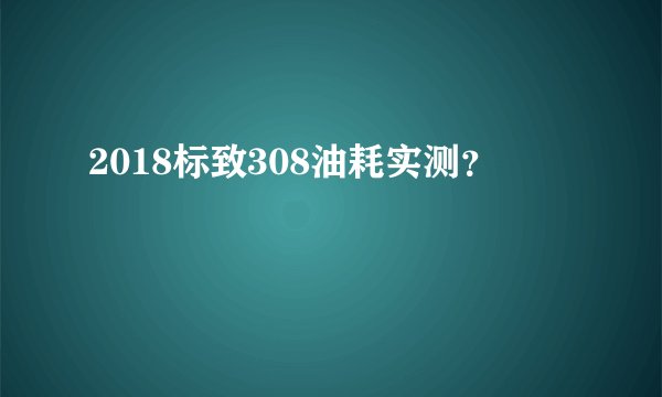 2018标致308油耗实测？