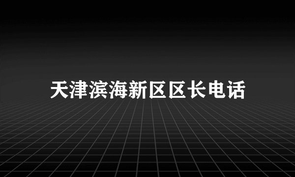 天津滨海新区区长电话