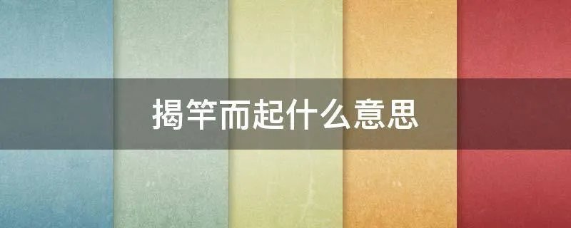 揭竿而起什么意思