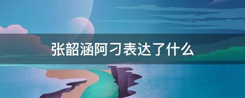 张韶涵阿刁表达了什么