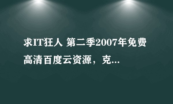 求IT狂人 第二季2007年免费高清百度云资源，克里斯·奥多德主演的