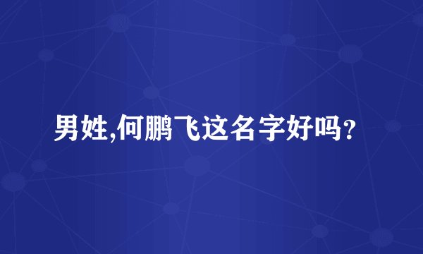 男姓,何鹏飞这名字好吗？
