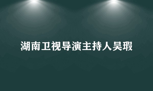 湖南卫视导演主持人吴瑕