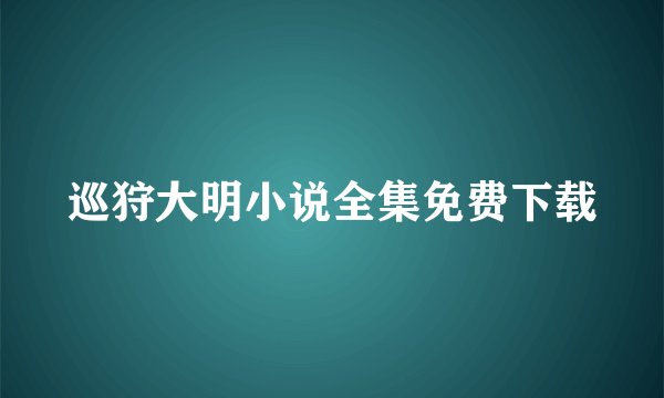 巡狩大明小说全集免费下载