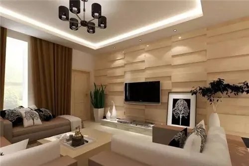 实木电视背景墙效果图 打造清新自然的客厅空间