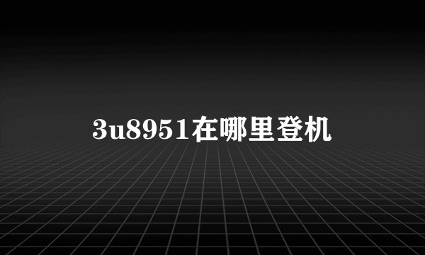 3u8951在哪里登机